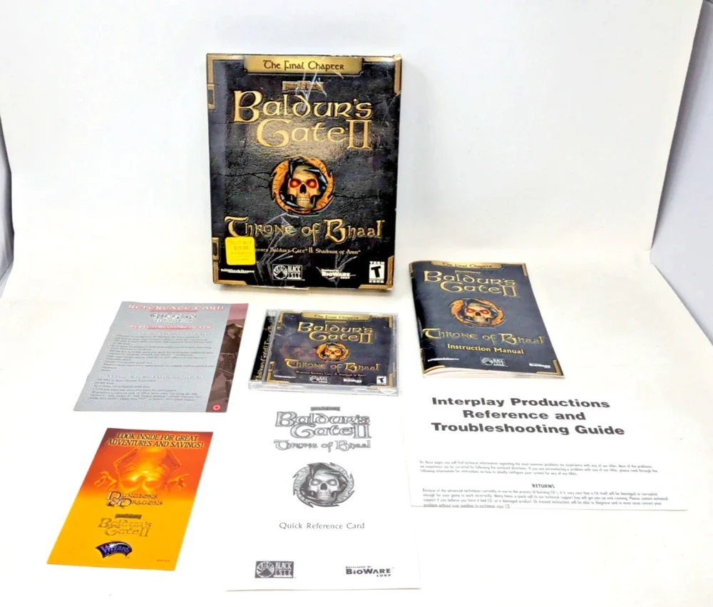 Baldur's Gate II: Throne of Bhaal (PC, 2001) BIG BOX Complete Fast Ship